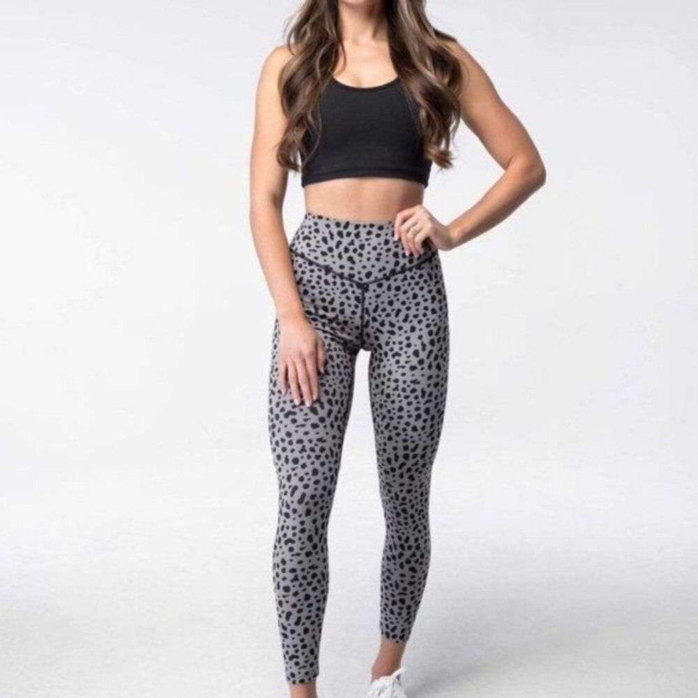RARE Balance Athletica Midnight snow leopard leggings